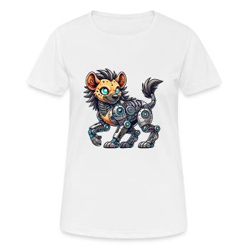 Cool Hyena Cyborg Robot Mech - T-shirt respirant Femme - blanc - Devant - AI Model Female 172 dark (172cm)