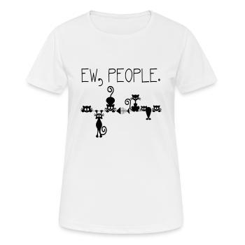 Ew People Black Cat Funny - Women's Breathable T-Shirt - white - Front - AI Model Female 172 dark (172cm)