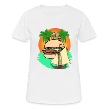 Rat Caraïbes Mer du Sud Fast Food Île Marin Bateau - T-shirt respirant Femme - blanc - Devant - AI Model Female 172 dark (172cm)