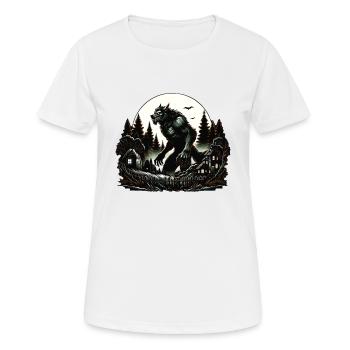 Esthétique loup-garou Lune - T-shirt respirant Femme - blanc - Devant - AI Model Female 172 dark (172cm)