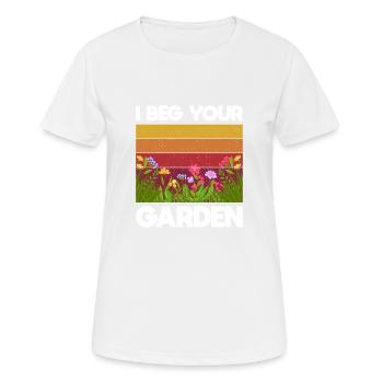 I beg for your garden - Women's Breathable T-Shirt - white - Front - AI Model Female 172 dark (172cm)