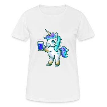 Licorne Bière Fête Drôle - T-shirt respirant Femme - blanc - Devant - AI Model Female 172 dark (172cm)