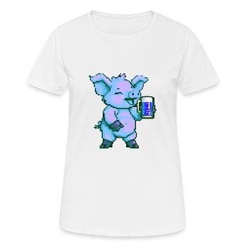 Pork Beer Party Funny - Women's Breathable T-Shirt - white - Front - AI Model Female 172 dark (172cm)