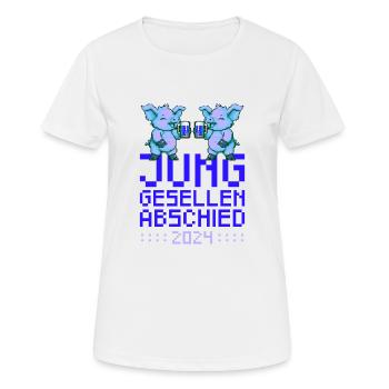Cochon Enterrement de vie de jeune fille 2024 Fête - T-shirt respirant Femme - blanc - Devant - AI Model Female 172 dark (172cm)