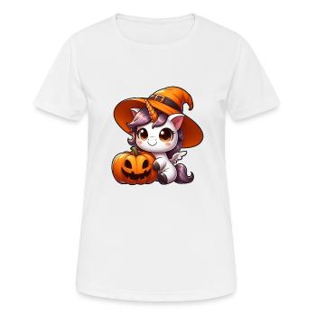 Whimsical Halloween Unicorn Dinosaur with - Women's Breathable T-Shirt - white - Front - AI Model Female 172 dark (172cm)