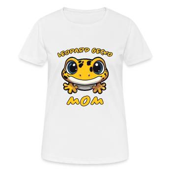 Gecko léopard disant drôle Gecko léopard cadeau - T-shirt respirant Femme - blanc - Devant - AI Model Female 172 dark (172cm)