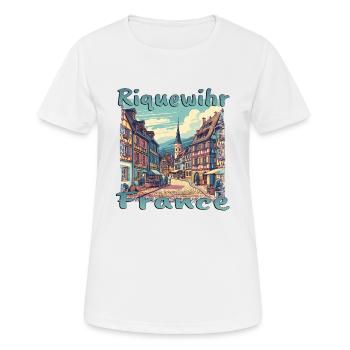 Riquewihr Altstadt Wanderung Frankreich Berge - Frauen T-Shirt atmungsaktiv - Weiß - Vorne - AI Model Female 172 dark (172cm)