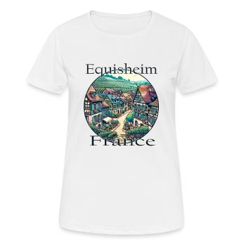 Frankreich Eguisheim Altstadt Berge Landschaft - Frauen T-Shirt atmungsaktiv - Weiß - Vorne - AI Model Female 172 dark (172cm)
