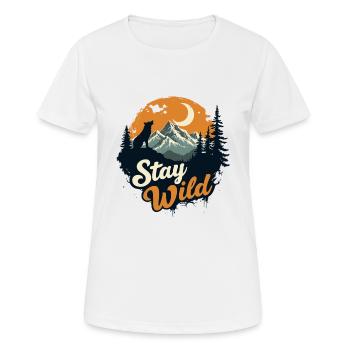 BLEIBEN SIE WILD - Frauen T-Shirt atmungsaktiv - Weiß - Vorne - AI Model Female 172 dark (172cm)