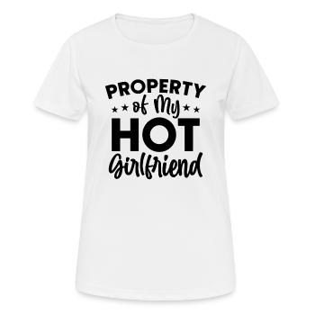 Propriété de ma copine chaude - T-shirt respirant Femme - blanc - Devant - AI Model Female 172 dark (172cm)
