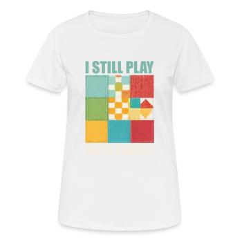 Lustiges Quilten, ich spiele immer noch mit Blocks Quilt - Frauen T-Shirt atmungsaktiv - Weiß - Vorne - AI Model Female 172 dark (172cm)