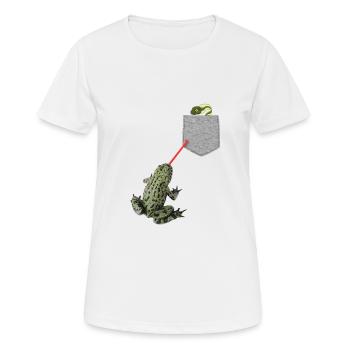 Langue de grenouille atteignant le têtard dans votre poche - T-shirt respirant Femme - blanc - Devant - AI Model Female 172 dark (172cm)