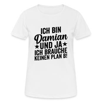 Vorname Damian - Frauen T-Shirt atmungsaktiv - Weiß - Vorne - AI Model Female 172 dark (172cm)