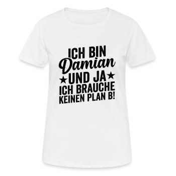 Vorname Damian - Frauen T-Shirt atmungsaktiv - Weiß - Vorne - AI Model Female 172 dark (172cm)
