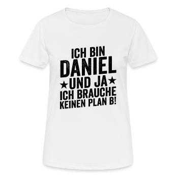 First name Daniel - Women's Breathable T-Shirt - white - Front - AI Model Female 172 dark (172cm)