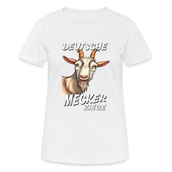 DEUTSCHE MECKER ZIEGE - Frauen T-Shirt atmungsaktiv - Weiß - Vorne - AI Model Female 172 dark (172cm)