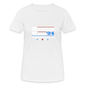 Kamala Harris & Tim Walz 2024 Chemise de soutien - T-shirt respirant Femme - blanc - Devant - AI Model Female 172 dark (172cm)