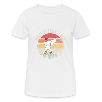 Lustiger Retro Hühnerflüsterer Hühner Huhn - Frauen T-Shirt atmungsaktiv - Weiß - Vorne - AI Model Female 172 dark (172cm)