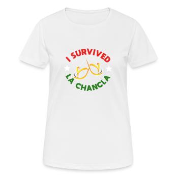 J'ai survécu à La Chancla - T-shirt respirant Femme - blanc - Devant - AI Model Female 172 dark (172cm)