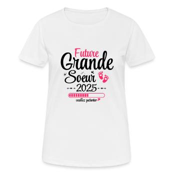 Future Grande Soeur 2025 Annonce De Grossesse - T-shirt respirant Femme - blanc - Devant - AI Model Female 172 dark (172cm)