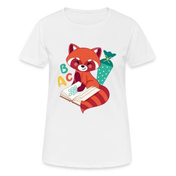 Panda roux avec inscription à l’école School Cone - T-shirt respirant Femme - blanc - Devant - AI Model Female 172 dark (172cm)