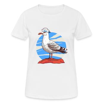 Marin marin Seagull - T-shirt respirant Femme - blanc - Devant - AI Model Female 172 dark (172cm)