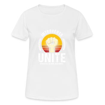 Les introvertis s’unissent séparément dans leur - T-shirt respirant Femme - blanc - Devant - AI Model Female 172 dark (172cm)