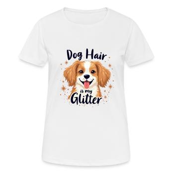 HUNDEHAARE SIND MEIN GLITZER - Frauen T-Shirt atmungsaktiv - Weiß - Vorne - AI Model Female 172 dark (172cm)
