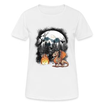 Dragon Dragon Fable Médiéval Conte de fées Mythe Forêt - T-shirt respirant Femme - blanc - Devant - AI Model Female 172 dark (172cm)