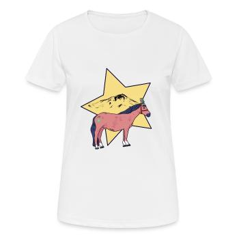 Cheval Chevaux Wild West Western Western Cheval - T-shirt respirant Femme - blanc - Devant - AI Model Female 172 dark (172cm)