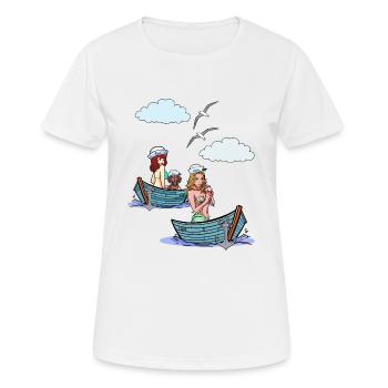 Bateau de mer Bateaux Marin Marin Marins - T-shirt respirant Femme - blanc - Devant - AI Model Female 172 dark (172cm)