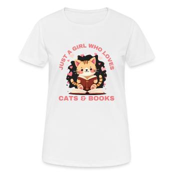 Just A Girl Who Loves Cats And Books, Cute Cats - Women's Breathable T-Shirt - white - Front - AI Model Female 172 dark (172cm)