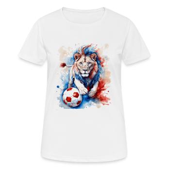 Lion Football Coloré France Animal Design Imprimer - T-shirt respirant Femme - blanc - Devant - AI Model Female 172 dark (172cm)