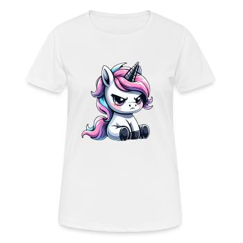 Launisches Einhorn - Frauen T-Shirt atmungsaktiv - Weiß - Vorne - AI Model Female 172 dark (172cm)