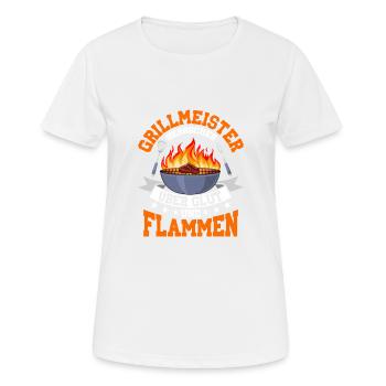 Grillmeister Herscher sur la braise griller la grille du barbecue - T-shirt respirant Femme - blanc - Devant - AI Model Female 172 dark (172cm)