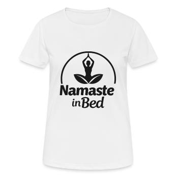 NAMASTE IN BED - Women's Breathable T-Shirt - white - Front - AI Model Female 172 dark (172cm)