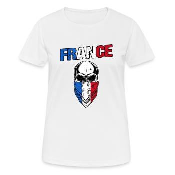 Français Français France - T-shirt respirant Femme - blanc - Devant - AI Model Female 172 dark (172cm)