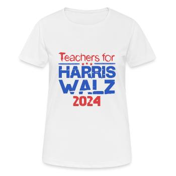 Teacher for Harris Walz 2024 - Women's Breathable T-Shirt - white - Front - AI Model Female 172 dark (172cm)