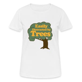 Facilement distrait par les arbres - T-shirt respirant Femme - blanc - Devant - AI Model Female 172 dark (172cm)
