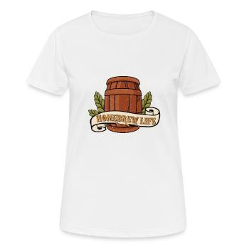 Homebrew Life Brasseur de bière artisanale Brassage à domicile - T-shirt respirant Femme - blanc - Devant - AI Model Female 172 dark (172cm)