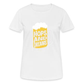 Hops And Dreams Homebrew Brewer Bière artisanale - T-shirt respirant Femme - blanc - Devant - AI Model Female 172 dark (172cm)