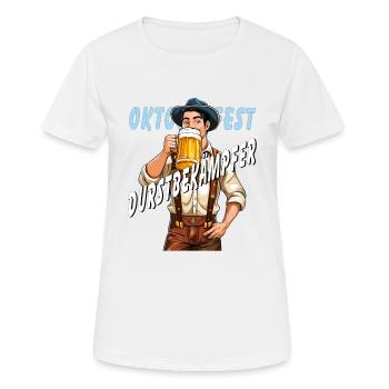 MAN BEER THIRST QUENCHER - Women's Breathable T-Shirt - white - Front - AI Model Female 172 dark (172cm)