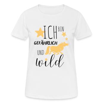 Ich bin und wild! - Frauen T-Shirt atmungsaktiv - Weiß - Vorne - AI Model Female 172 dark (172cm)