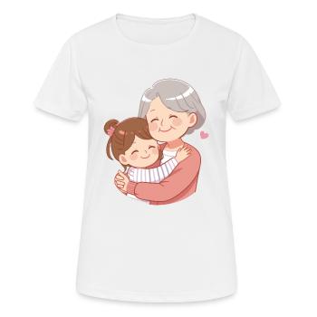 Oma und Enkelin Liebe love Grandma Geschenk - Frauen T-Shirt atmungsaktiv - Weiß - Vorne - AI Model Female 172 dark (172cm)