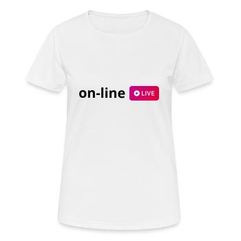 Online Live Streaming On-Line Live Streaming - Women's Breathable T-Shirt - white - Front - AI Model Female 172 dark (172cm)