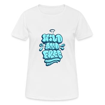 Sauvage et gratuit Asik Graffiti Throwup Style simple - T-shirt respirant Femme - blanc - Devant - AI Model Female 172 dark (172cm)