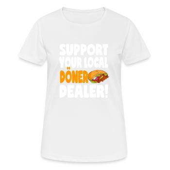 Döner Kebab, Brochette de kebab, Kebab turc grill - T-shirt respirant Femme - blanc - Devant - AI Model Female 172 dark (172cm)