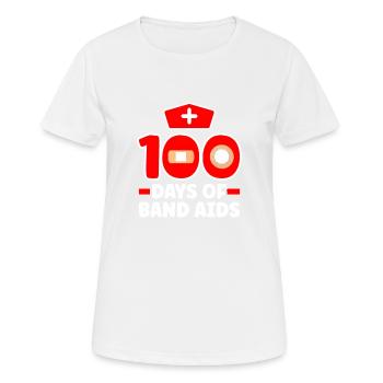 100 jours de pansement - T-shirt respirant Femme - blanc - Devant - AI Model Female 172 dark (172cm)