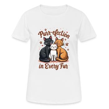 CAT LOVER PURREFECTION IN JEDEM FELL - Frauen T-Shirt atmungsaktiv - Weiß - Vorne - AI Model Female 172 dark (172cm)