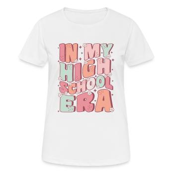 In meiner Highschool-Ära Süßer Groovy Zurück Zur Schule - Frauen T-Shirt atmungsaktiv - Weiß - Vorne - AI Model Female 172 dark (172cm)